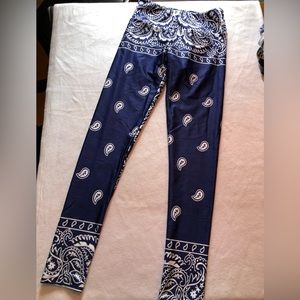 Goldsheep Bandanna OG blue, long, high waisted leggings, L, great condition!